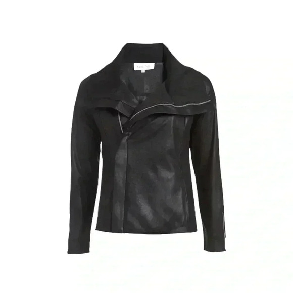 Duette NYC, Vegan Matte Leather Biker Jacket, Large, Black - Picture 5 of 13